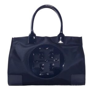 Tory Burch French Navy Nylon Ella Tote~Vintage~Classic~